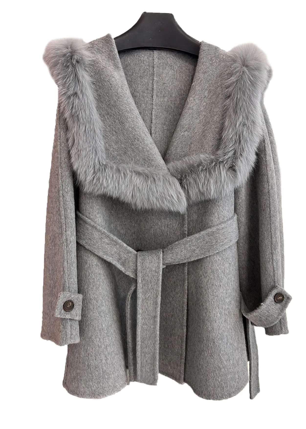 Tweed jacket lapel short with belt loose fit fox fur collar design warm and cozy 2023 winter new 1110
Tweed jacket lapel short with belt loose fit fox fur collar design warm and cozy 2023 winter new 1110