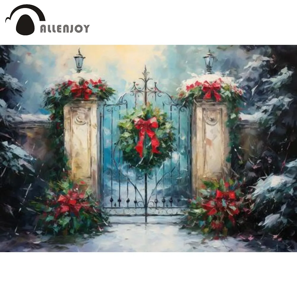 Allenjoy Christmas Garland Gate Photography Backdrop Christmas Garden Oil Painting Photo Background Winter Scene Photo Props
Allenjoy Christmas Garland Gate Photography Backdrop Christmas Garden Oil Painting Photo Background Winter Scene Photo Props
