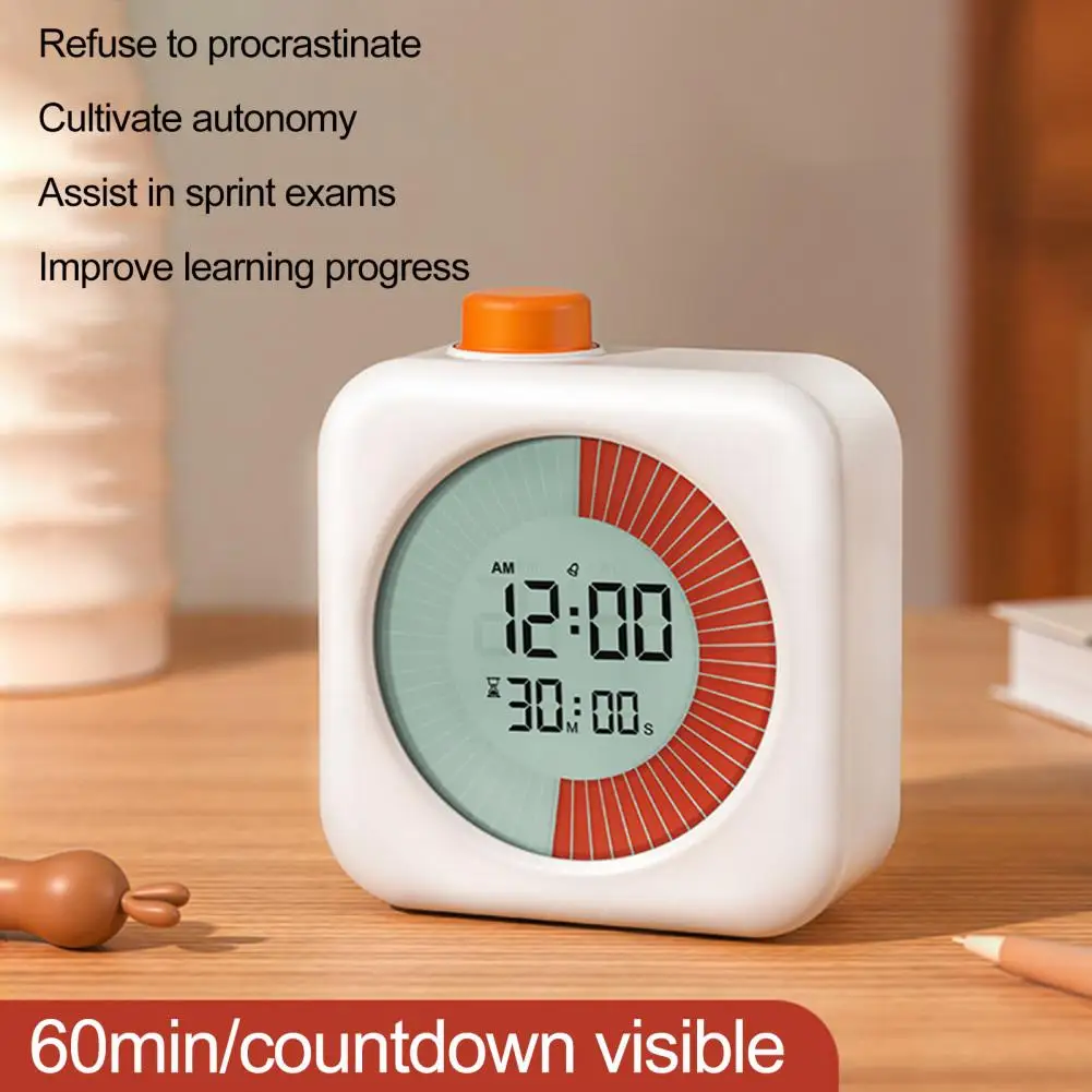 

Silent Ticking Timer Visual Timer 60-minute Countdown Clock for Home School Work Quiet Time Management for Kids for Effective