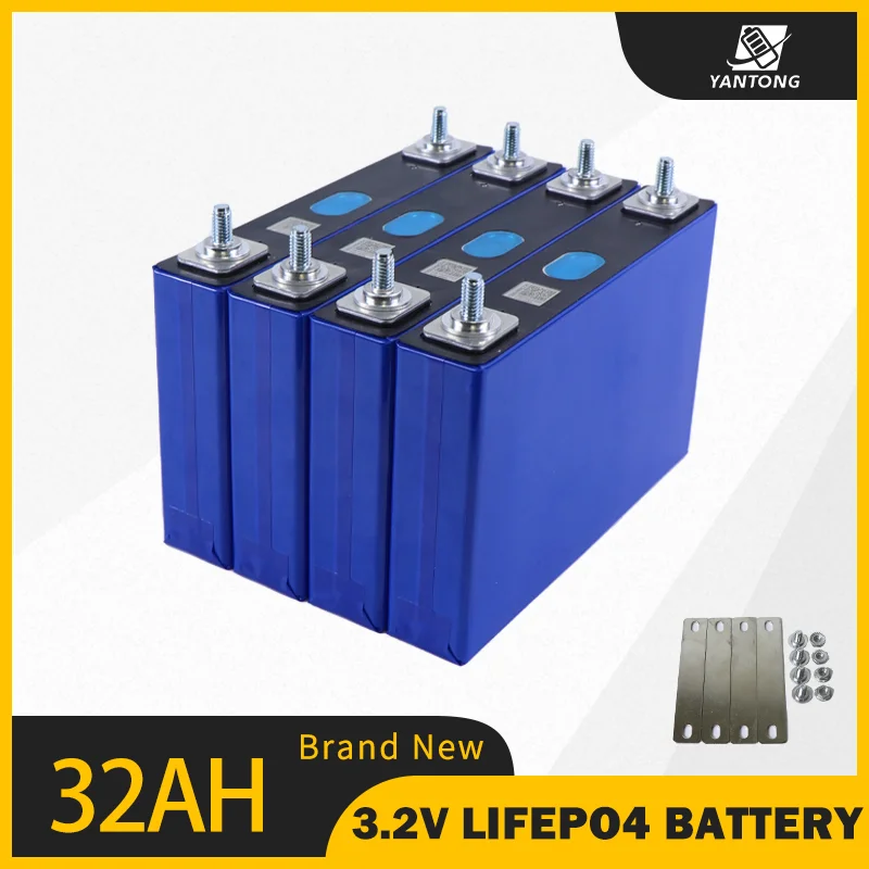 

4pcs 3.2V 32Ah battery pack LiFePO4 phosphate 32000mAh for 4S 12V 24V Motorcycle Car motor batteries modification Stud