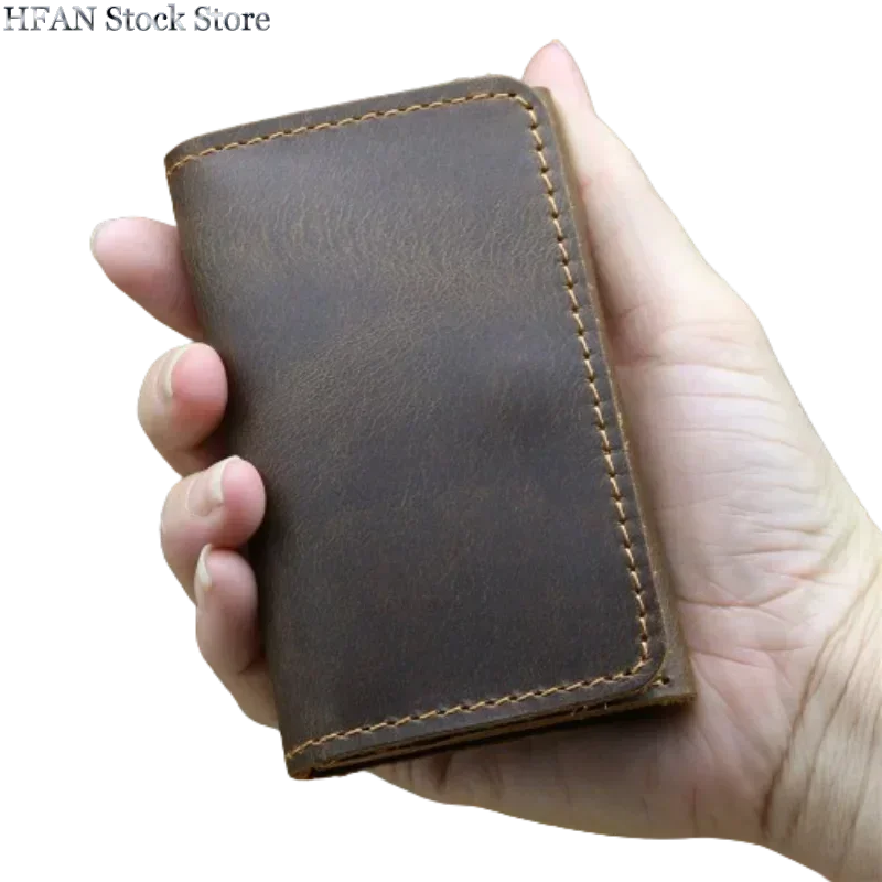 

Vintage Genuine Cowhide Leather Casual Women Men's Passport Cover Credit ID Card Holder Cash Case