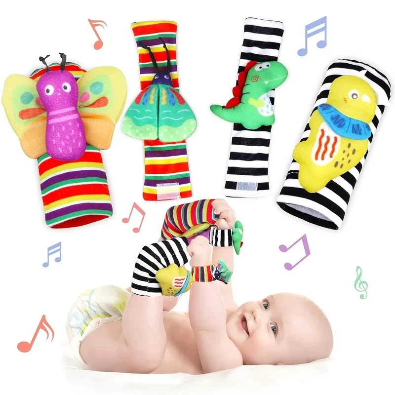 

Baby Rattle Socks Sensory Toys Babies 0 to 3 Months Newborn Infant Socks Foot Finder and Wrist Rattles Baby Socks for Girl Boy