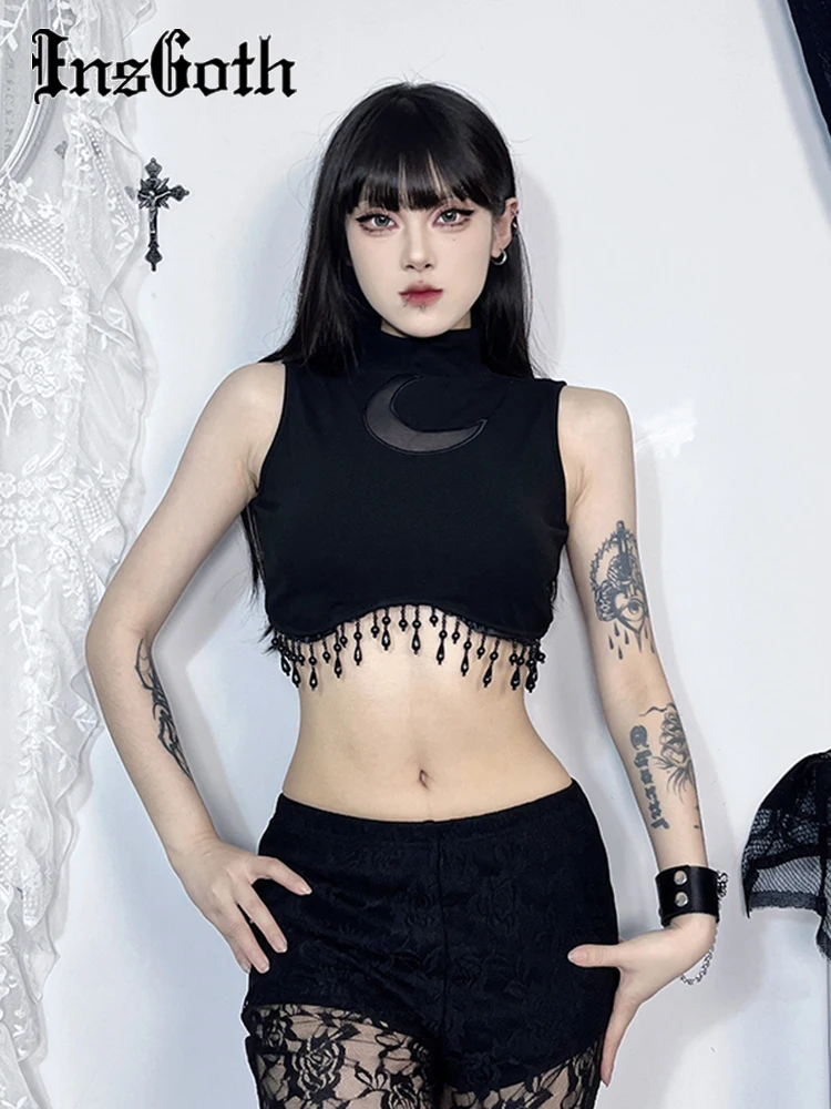 InsGoth Y2k Black Goth Chain Sleeveless Crop Top Woman Harajuku Vintage Moon ARt Turtleneck T-shirts Grunge 90s E-Girl Vest Top
InsGoth Y2k Black Goth Chain Sleeveless Crop Top Woman Harajuku Vintage Moon ARt Turtleneck T-shirts Grunge 90s E-Girl Vest Top