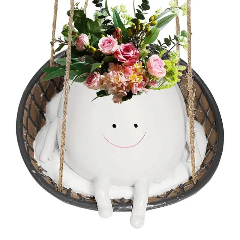 Wall Planter Hanging Swing Chair Flower Pot Creative Succulents Plants Pot Basket Plant Head Resin Flower Pot Pearl String Plant
Wall Planter Hanging Swing Chair Flower Pot Creative Succulents Plants Pot Basket Plant Head Resin Flower Pot Pearl String Plant
