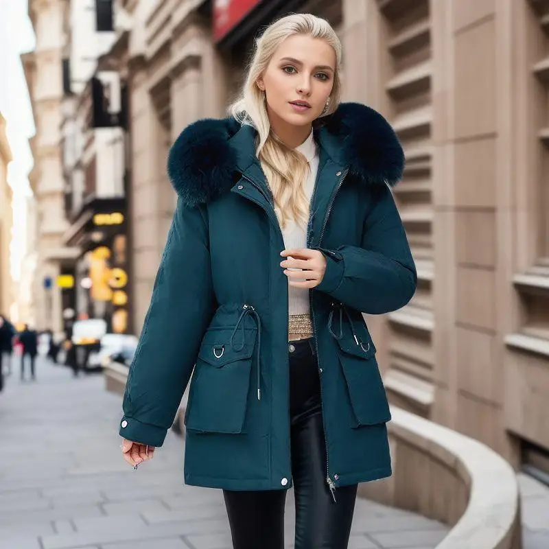 Women's Winter Solid Color Plus Velvet Warm Long Cotton-padded Jacket Loose and Comfortable Waist Coat
Women's Winter Solid Color Plus Velvet Warm Long Cotton-padded Jacket Loose and Comfortable Waist Coat