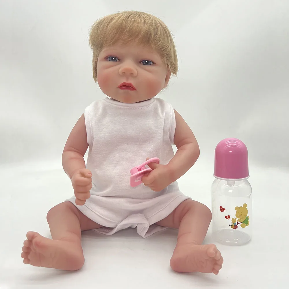 

18 inch Reborn Baby Dolls Handmade Newborn Doll Full Silicone Body Doll Realistic Lifelike Toddler Babies Kids Toy