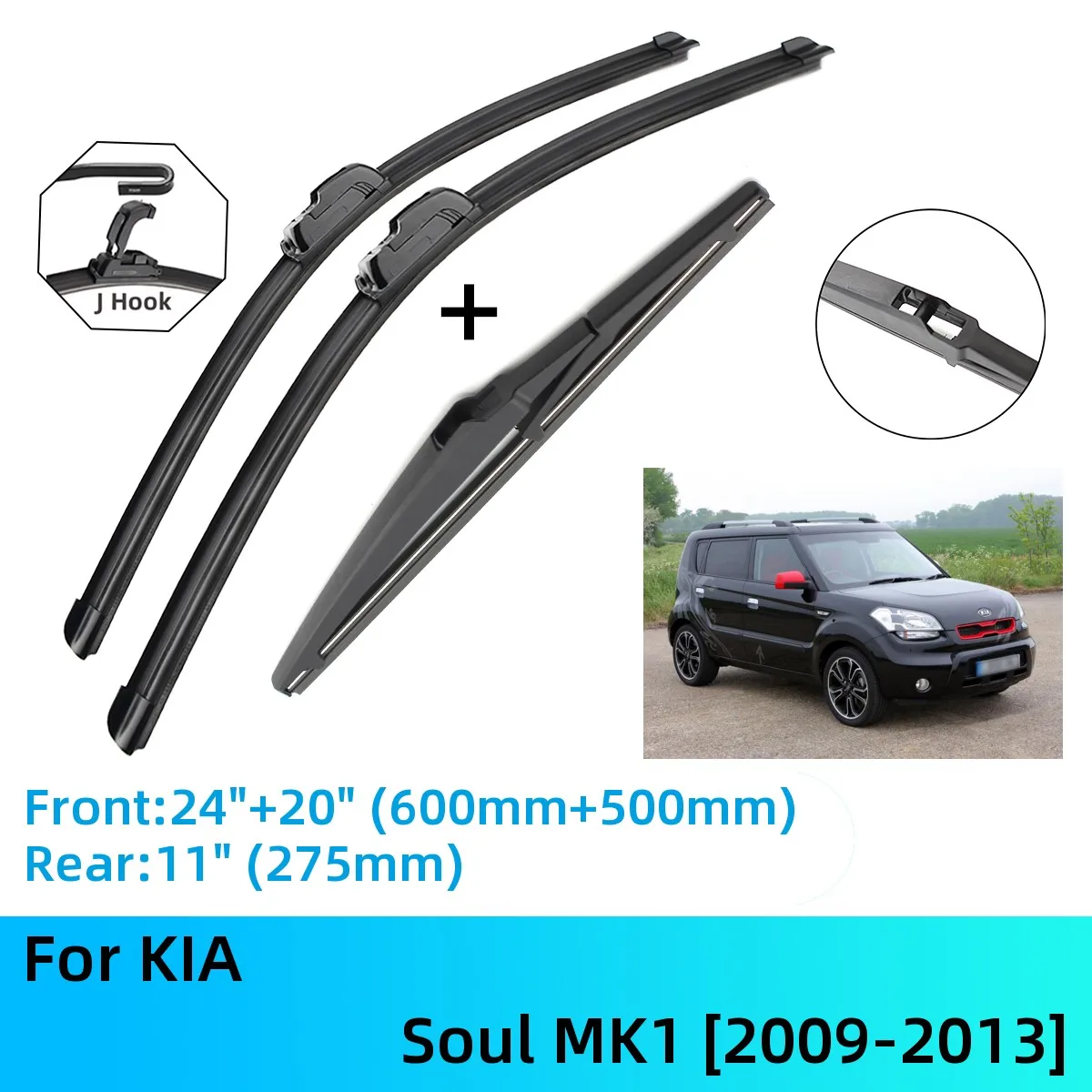 For KIA Soul MK1 Front Rear Wiper Blades Brushes Cutter Accessories J U Hook 2009-2013 2009 2010 2011 2012 2013
For KIA Soul MK1 Front Rear Wiper Blades Brushes Cutter Accessories J U Hook 2009-2013 2009 2010 2011 2012 2013