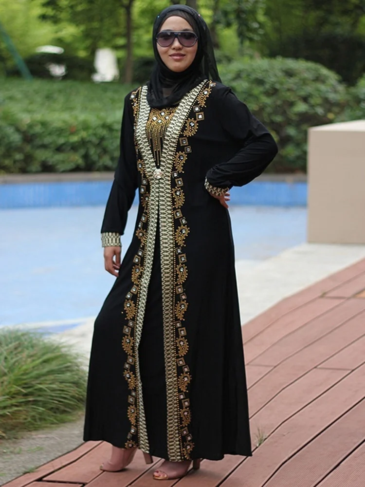 Dubai Arab Islam Abaya Women Muslim Long Dress Sequin Beading Kaftan Robes Elegant Splice Maxi Dresses Islamic Clothing Caftan
Dubai Arab Islam Abaya Women Muslim Long Dress Sequin Beading Kaftan Robes Elegant Splice Maxi Dresses Islamic Clothing Caftan