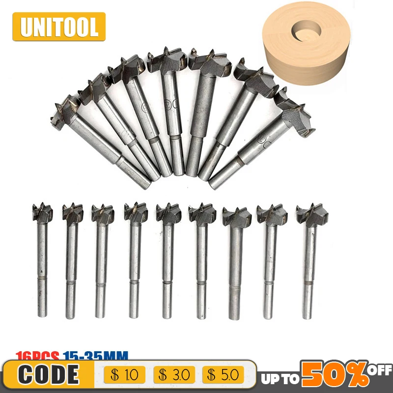 16pcs 15-53mm Lengthen Forstner Bit Auger Drill Bits Wood Hole Saw Woodworking Opener Wooden Cutter For Hinge Window Alloy Lock
16pcs 15-53mm Lengthen Forstner Bit Auger Drill Bits Wood Hole Saw Woodworking Opener Wooden Cutter For Hinge Window Alloy Lock