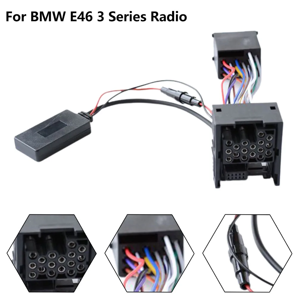 

For BMW E46 3-Series Black Radio Blue-tooth 10 Pin Lossless AUX IN Audio Cable Adapter 27CM Car Accessories