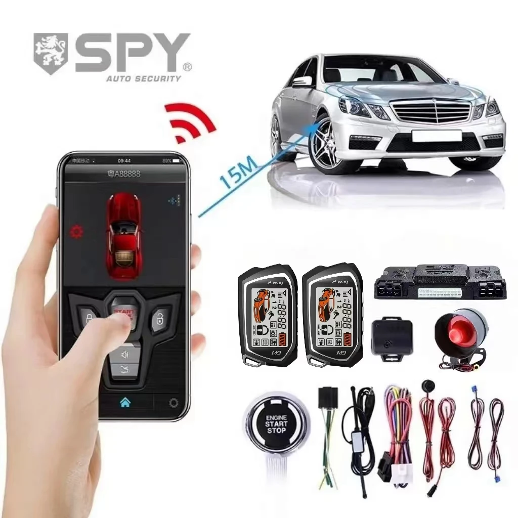 

SPY Universal 2 Way Car Alarm System BT Remote M9 Alarm Car Systems App Remote Engine Start for Car