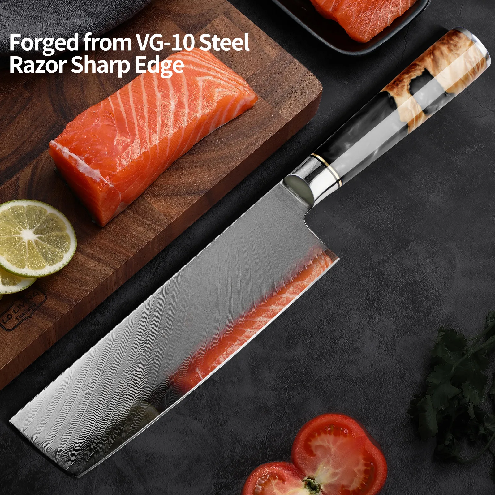 6.9 Inch Nakiri Knife 67 Layers Damascus Steel VG10 Blade Sharp Chef Cleaver Slicing Japanese Kitchen Knives Resin & Wood Handle
6.9 Inch Nakiri Knife 67 Layers Damascus Steel VG10 Blade Sharp Chef Cleaver Slicing Japanese Kitchen Knives Resin & Wood Handle