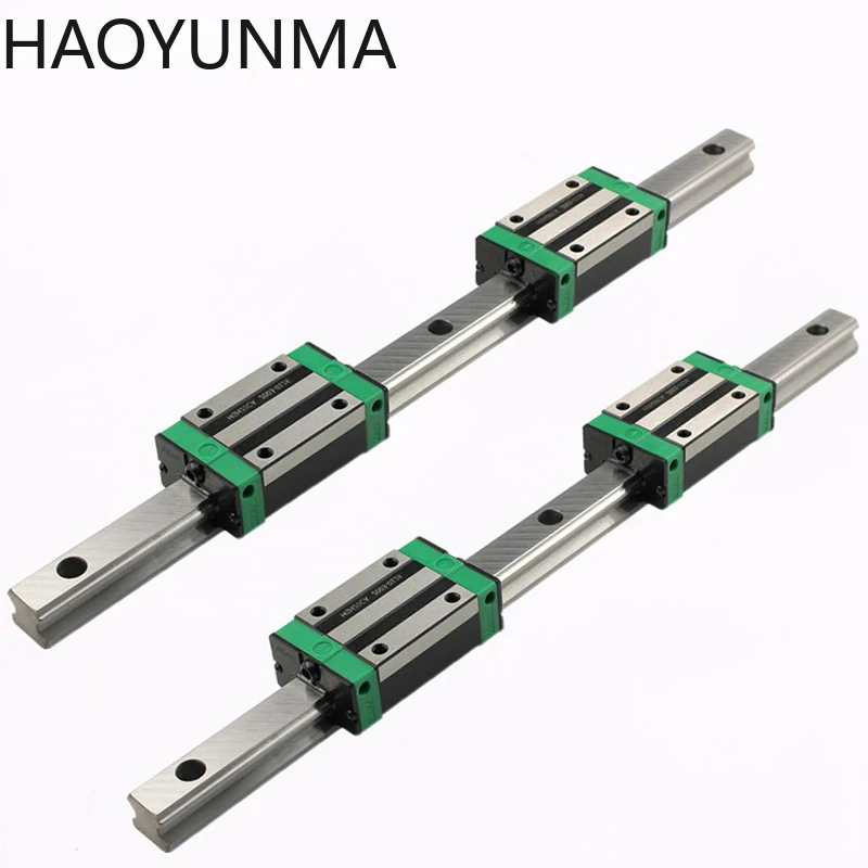 

2pc HGR15 Square Linear Guide Rail + 4pcs HGW15CC HGH15CA Flang Slide Block Carriages for CNC Router Engraving HGR20 HGR25 HGR30