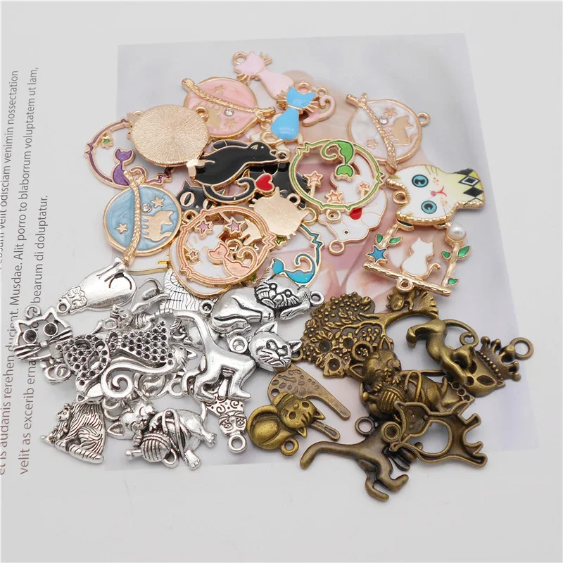 40PCS Randomly Mix Enamel And Alloy Cat Charms Animal Puppy Pendant For Jewelry Making Earrings Bracelet Necklace Accessory
40PCS Randomly Mix Enamel And Alloy Cat Charms Animal Puppy Pendant For Jewelry Making Earrings Bracelet Necklace Accessory