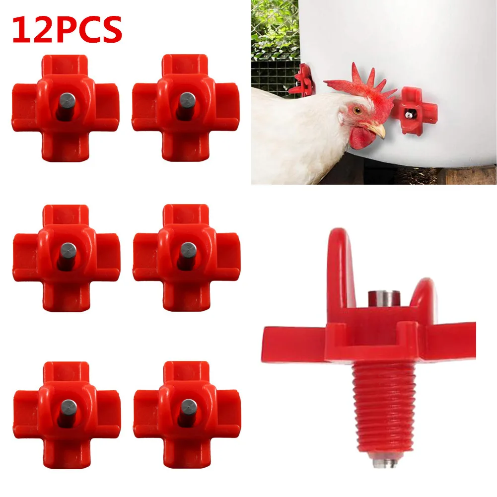 

12PCS Automatic Chicken Waterer Hens Drinking Bowls Chicken Coop Chick Nipple Drinkers Poultry Water Feeding Tool For Animal