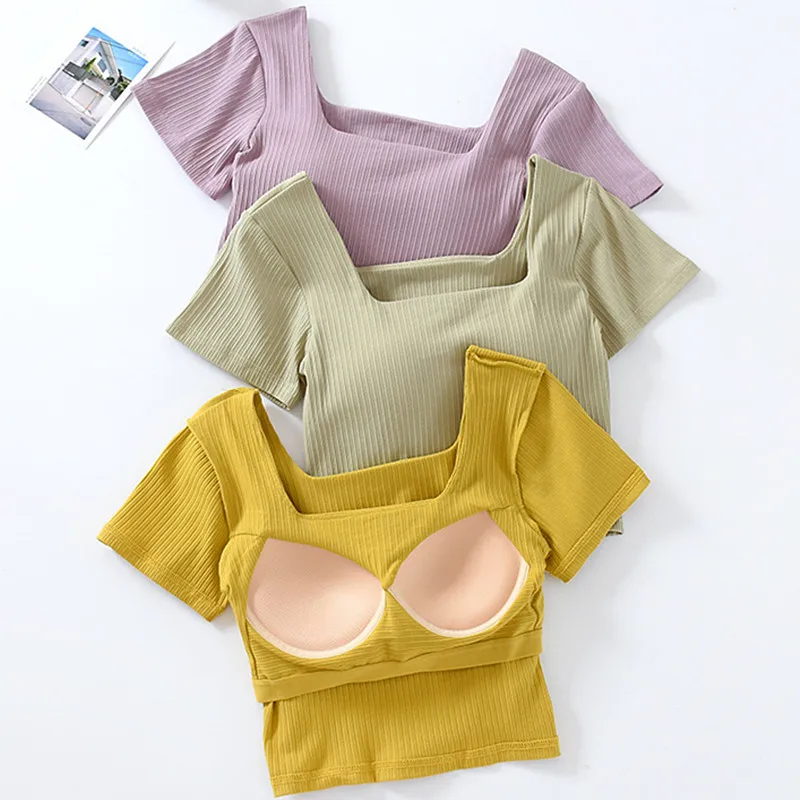 Sexy T-Shirt For Women Sleepwear Short Sleeved One Piece Pajamas Tops Bra Ladies Underwear Square Neck Bottoming Sleep Shirt
Sexy T-Shirt For Women Sleepwear Short Sleeved One Piece Pajamas Tops Bra Ladies Underwear Square Neck Bottoming Sleep Shirt
