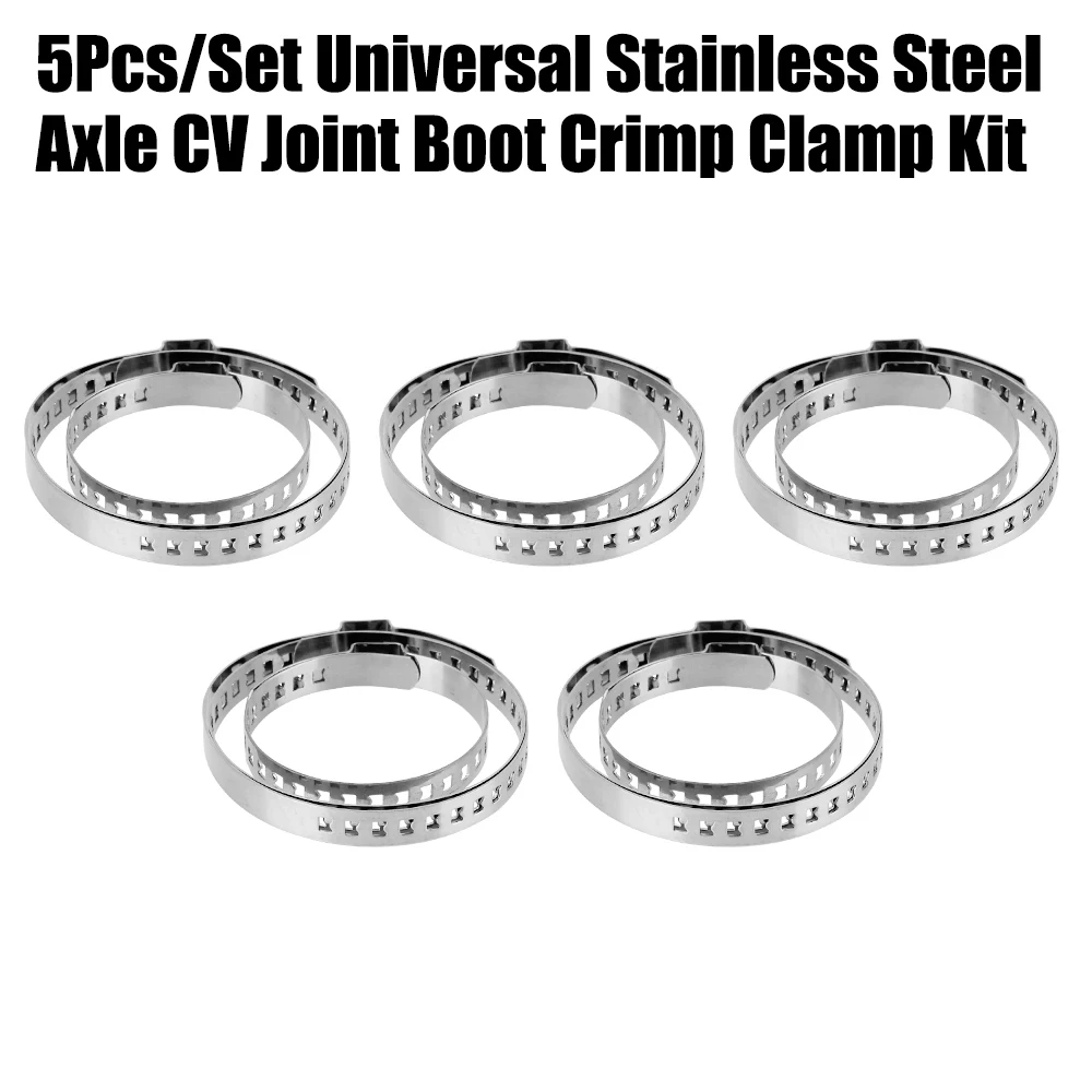Adjustable 20- 50mm 50- 120mm Kit 5Pcs Axle CV Joint Boot Crimp Clamp Stainless Steel Ball Cage Clamp Driveshaft CV Boot Clamp
Adjustable 20- 50mm 50- 120mm Kit 5Pcs Axle CV Joint Boot Crimp Clamp Stainless Steel Ball Cage Clamp Driveshaft CV Boot Clamp