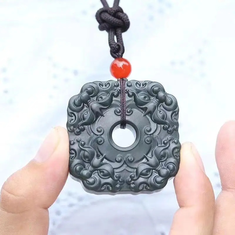 Genuine Natural Hetian Sapphire Carving Men And Women Lucky Black Green Pendant Jade Necklace Exquisite Jewelry Belt Chain
Genuine Natural Hetian Sapphire Carving Men And Women Lucky Black Green Pendant Jade Necklace Exquisite Jewelry Belt Chain