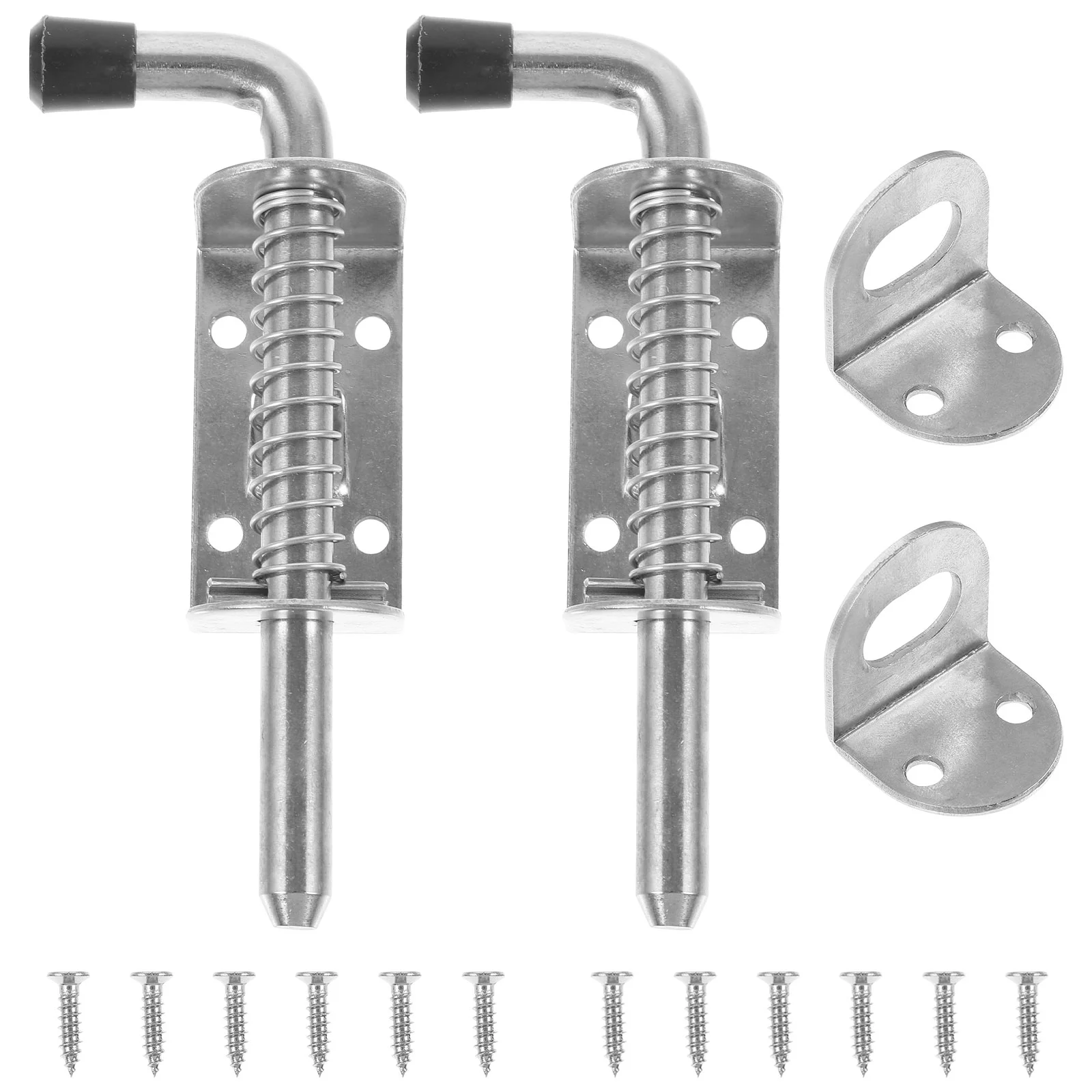 

2 Sets Spring Loaded Latch Gate Latches Barrel Bolt Door Latches Spring Bolt Latches