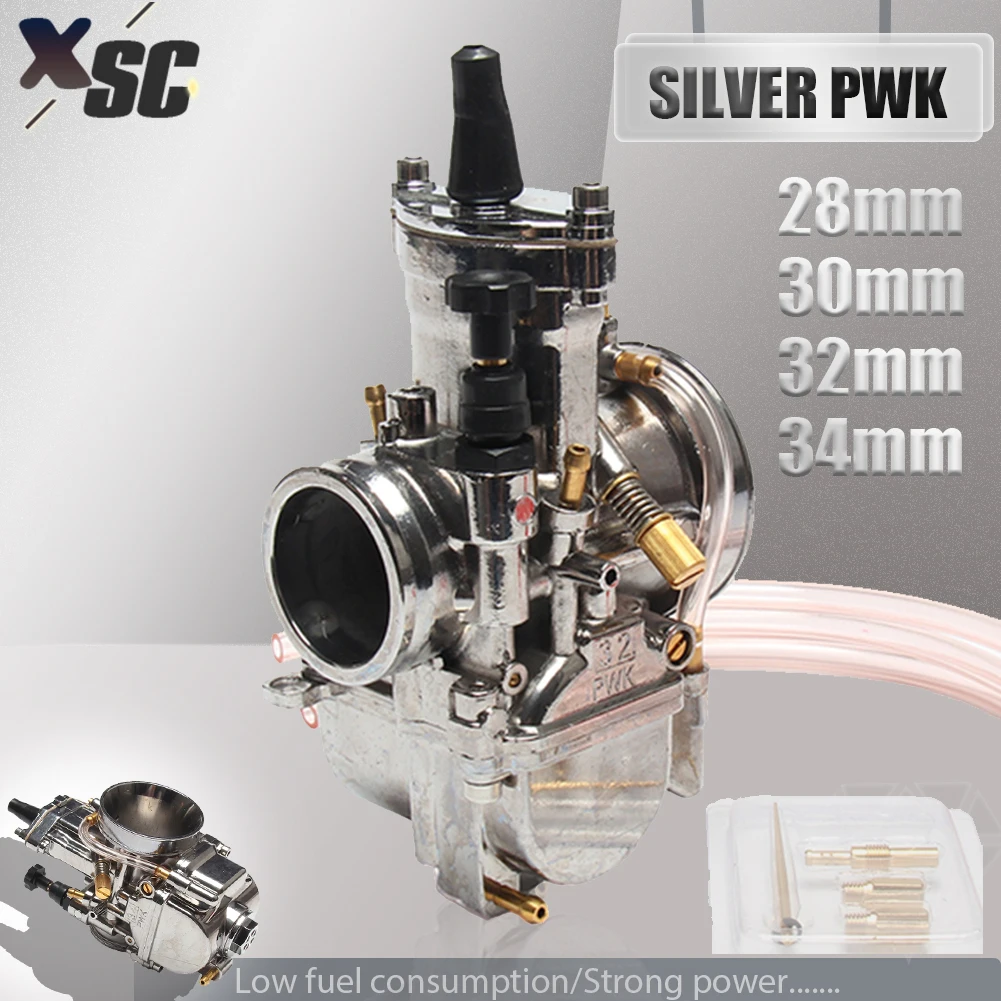 

Silver PWK 21 24 26 28 30 32 34mm With Power Jet Carburetor For Mikuni Maikuni Carb Parts 125cc to 250cc Scooters ATV Quad