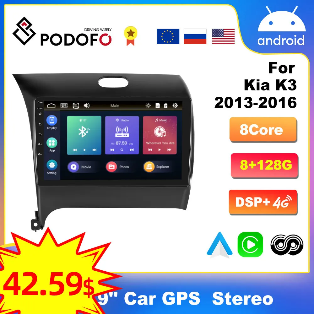 Podofo 9" 2din 4G WiFi Android11 Car Radio For Kia K3 2013-2016 8+128G Navigation GPS Carplay Stereo Multimedia Video Player
Podofo 9" 2din 4G WiFi Android11 Car Radio For Kia K3 2013-2016 8+128G Navigation GPS Carplay Stereo Multimedia Video Player