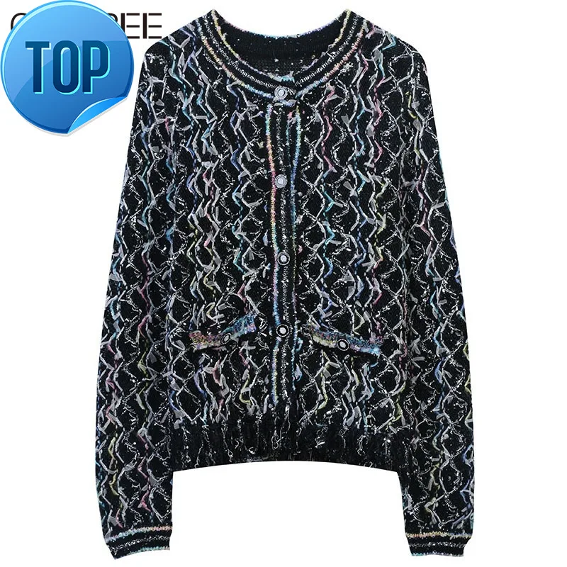 Дизайнерская осенняя одежда для роскошных женщин 2023, Вязаный Свитер оверсайз с круглым вырезом, Свободные повседневные топы в полоску с длинным рукавом для женщин
Дизайнерская осенняя одежда для роскошных женщин 2023, Вязаный Свитер оверсайз с круглым вырезом, Свободные повседневные топы в полоску с длинным рукавом для женщин