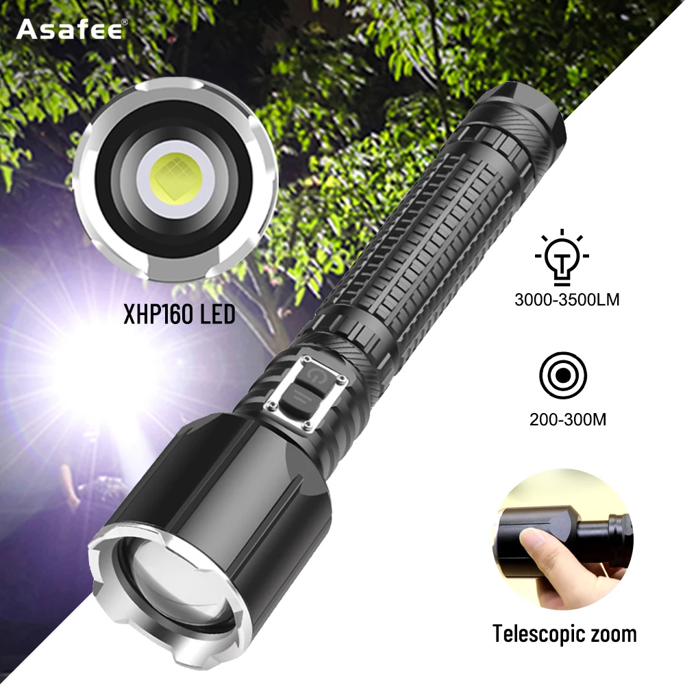 Asafee XHP160 Strong Light LED Flashlight USB Rechargeable Lamp For Night Riding Work Tent Torch
Asafee XHP160 Strong Light LED Flashlight USB Rechargeable Lamp For Night Riding Work Tent Torch