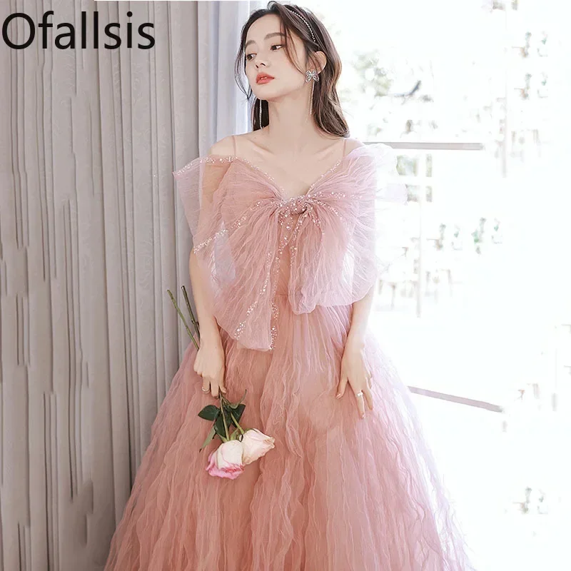 Ofallsis Pink Bowknot Mesh Stitching Evening Dress 2023 Autumn New Banquet Celebrity Style Long Graduation Red Carpet Dresses
Ofallsis Pink Bowknot Mesh Stitching Evening Dress 2023 Autumn New Banquet Celebrity Style Long Graduation Red Carpet Dresses