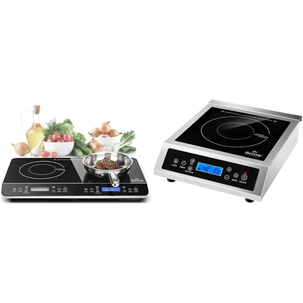 

Duxtop LCD Portable Double Induction Cooktop 1800W Digital Electric Countertop Burner Sensor Touch Stove