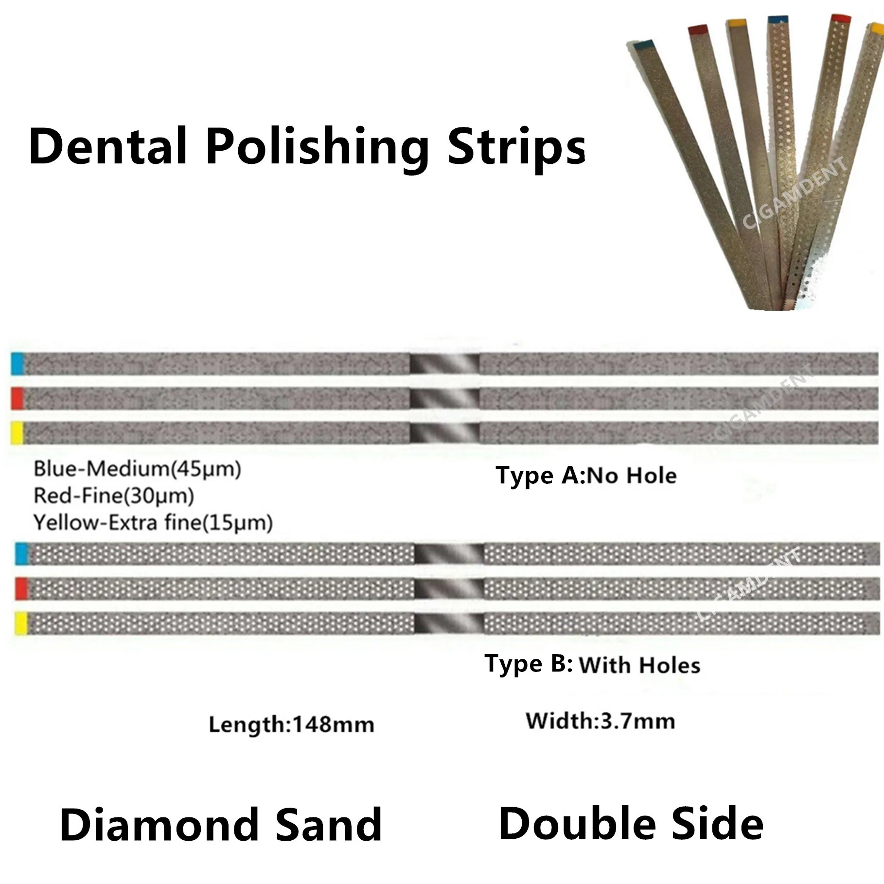 5pcs Dental Polish Strip saw Diamond Sanding Surface Double Side Polishing Strips Extra fine Teeth Whitening Materials
5pcs Dental Polish Strip saw Diamond Sanding Surface Double Side Polishing Strips Extra fine Teeth Whitening Materials