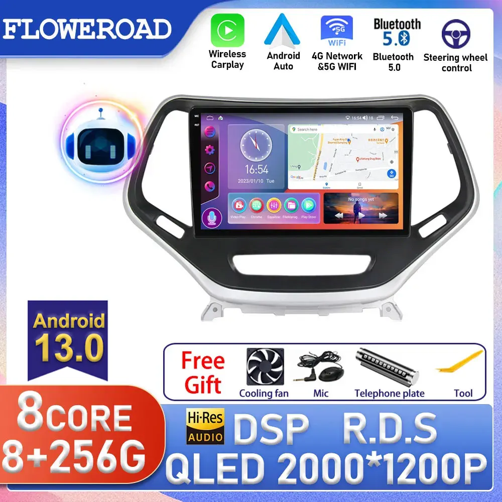Android Auto For Jeep Cherokee 5 KL 2014 - 2018 Car Radio Multimedia Player Navigation GPS DSP BT 5.0 IPS Carplay Stereo Screen
Android Auto For Jeep Cherokee 5 KL 2014 - 2018 Car Radio Multimedia Player Navigation GPS DSP BT 5.0 IPS Carplay Stereo Screen