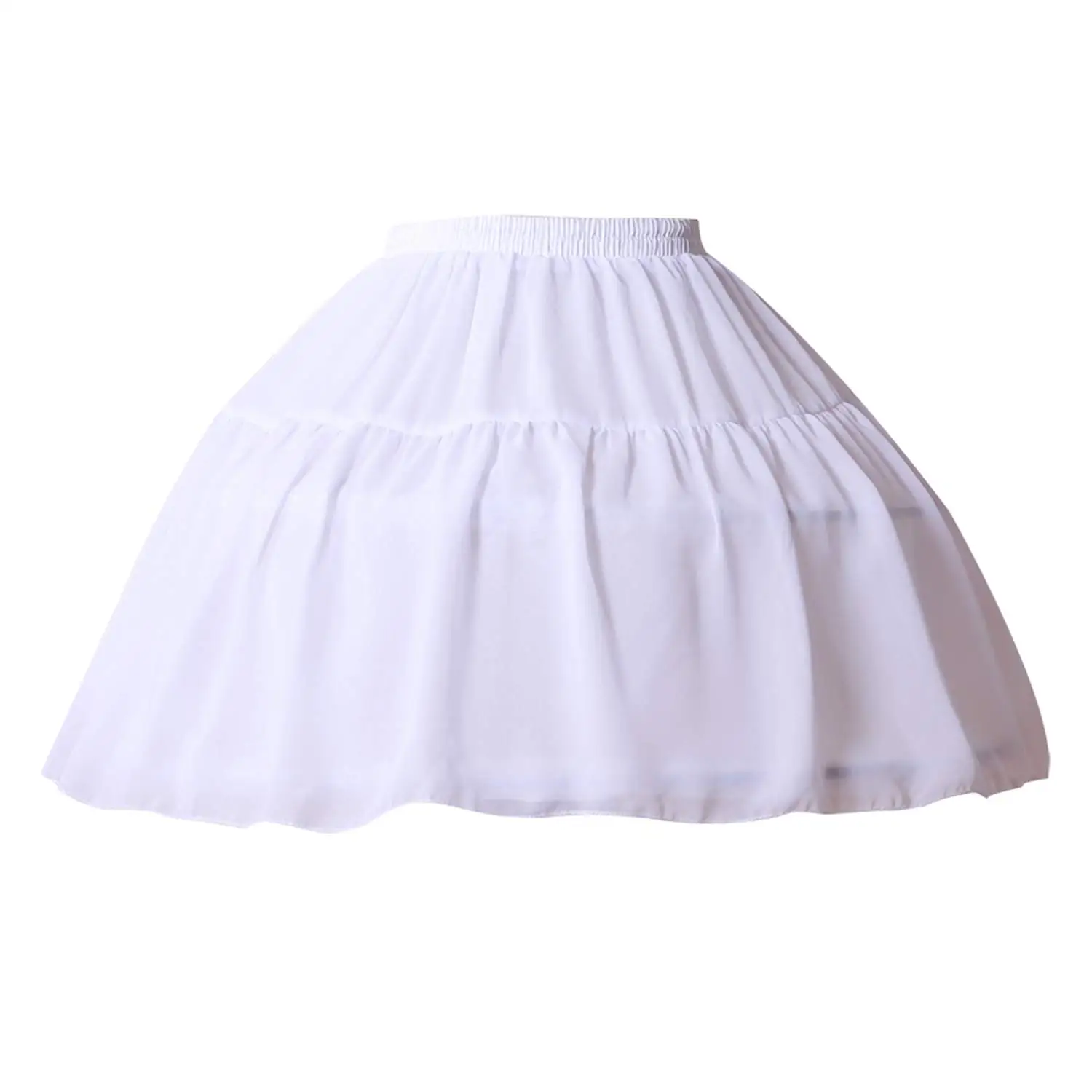 

Women Girls Crinoline Petticoat 2 Hoops Skirt Chiffon Ball Gown Short Half Slip Underskirt for Lolita Cosplay