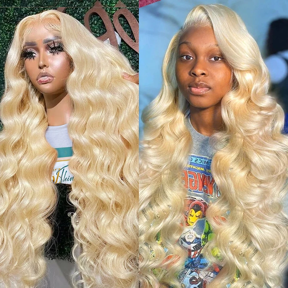 

30 inch 613 Blonde 13x6 Lace Front Human Hair Wig Blonde Body Wave 13x4 HD Lace Frontal Wig 180% Density Brazilian Glueless Wig