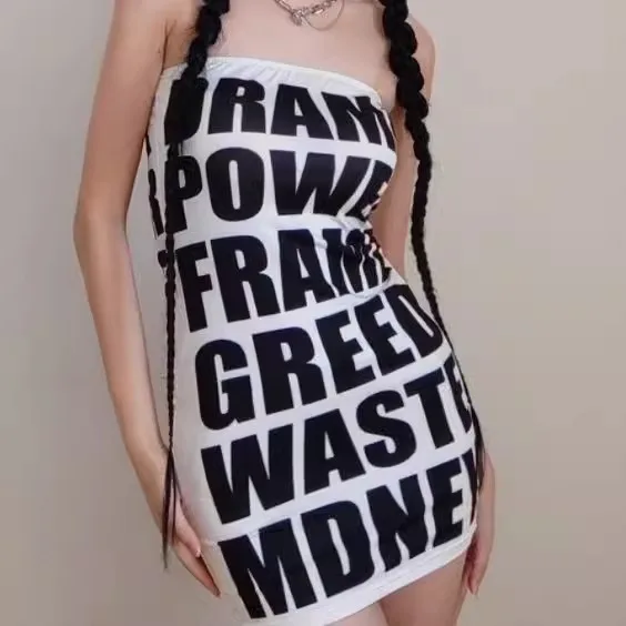 Womens Short Dresses Girls Letter Chic Black White Sexy Holiday Fashion Summer 2024 Simple New in Dress Evening Party Dresses
Womens Short Dresses Girls Letter Chic Black White Sexy Holiday Fashion Summer 2024 Simple New in Dress Evening Party Dresses