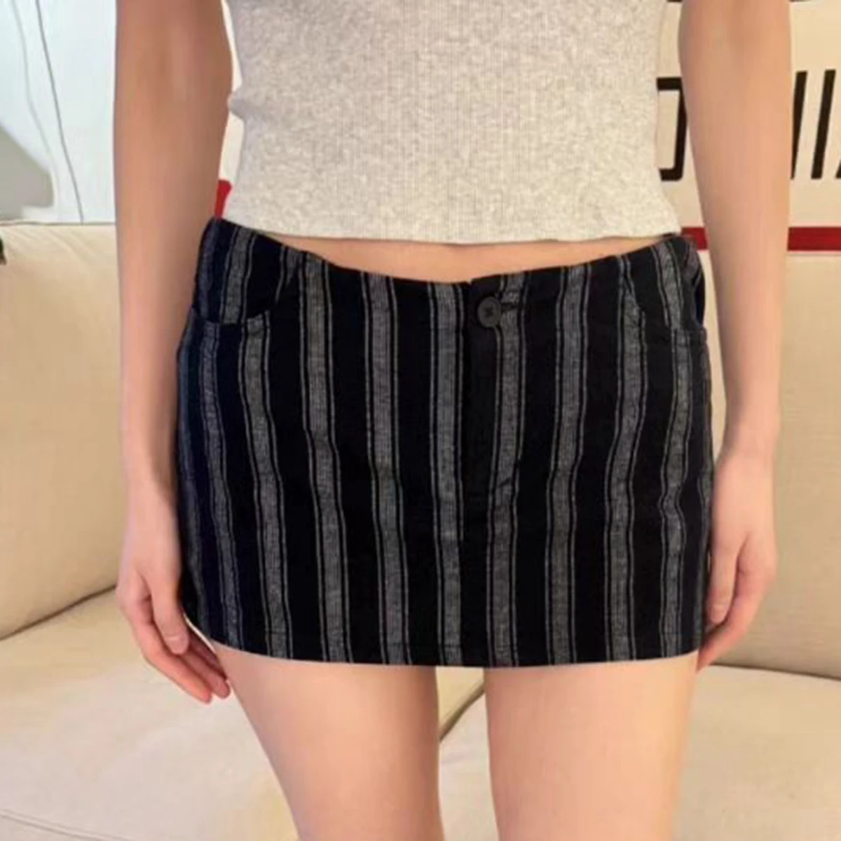 

Vertical Stripes Mini Skirt Women Summer Trending Fashion Clothes 2024 Cotton Skirts Girls Cute 2000s Y2K Vintage Short Skirt