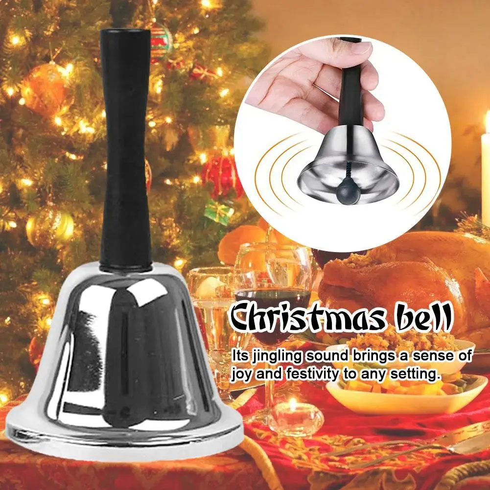 

Christmas Hand Bell Santa Claus Jingle Bells Gold Silver School Handbell Restaurant Call Bell Service Supplies Xmas Decoration