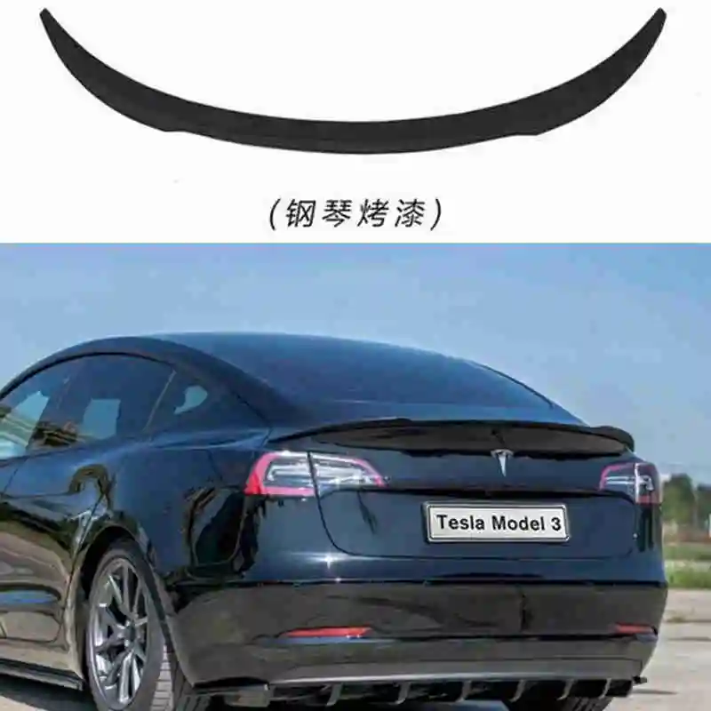 

2017-2021 Rear Trunk Spoiler For Tesla Model 3 Rear Trunk Lip ABS tail Wing Spoiler Car Styling Modification parts