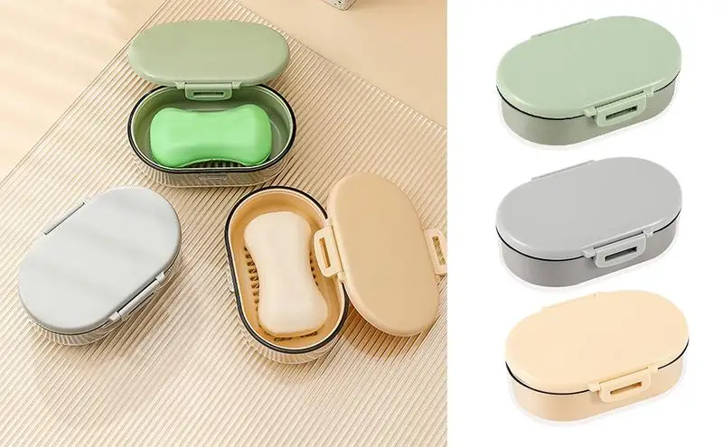 

Soap Container With Lid Double Layer Portable Soap Case Household Shampoo Bar Holder With Silicone Sealing Ring Or Home Trip