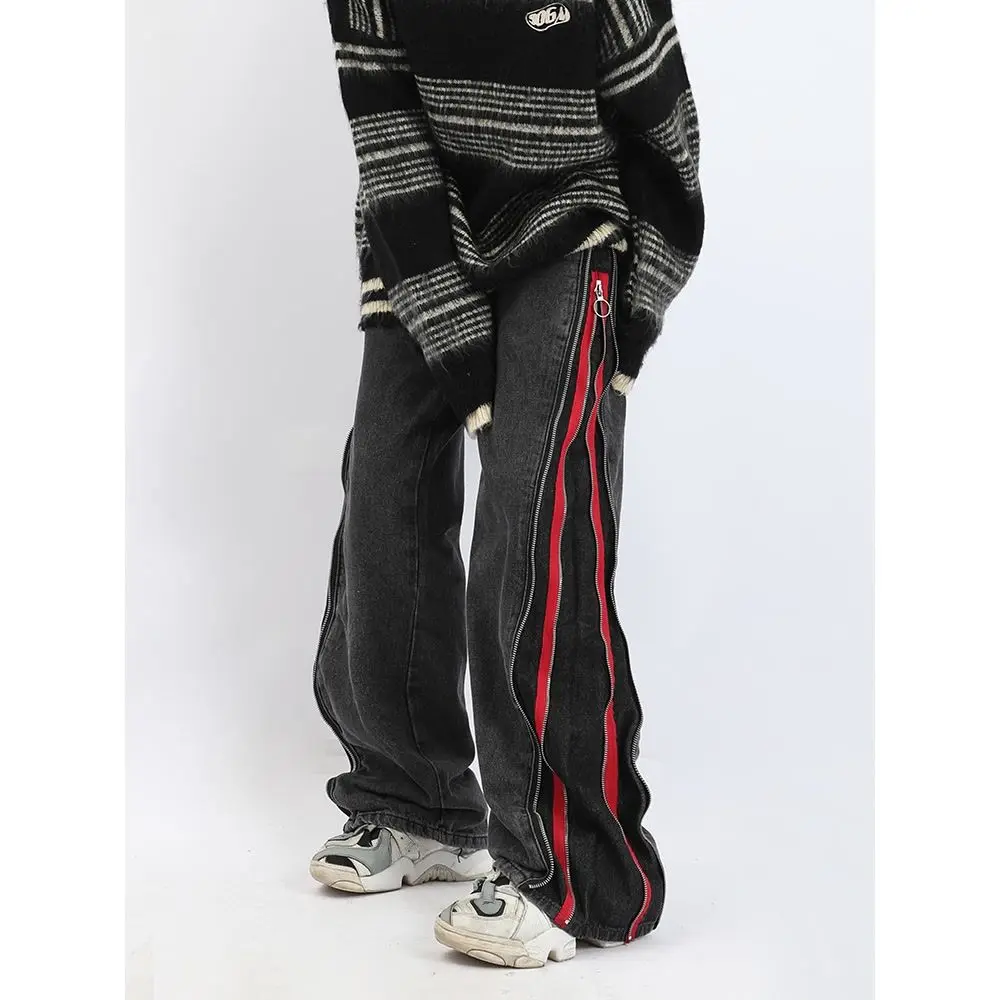 Spring and Autumn High Street Men and Women Hip Hop Zipper Jeans American Retro Loose Straight Leg Wide Leg Casual Pants y2k
Spring and Autumn High Street Men and Women Hip Hop Zipper Jeans American Retro Loose Straight Leg Wide Leg Casual Pants y2k