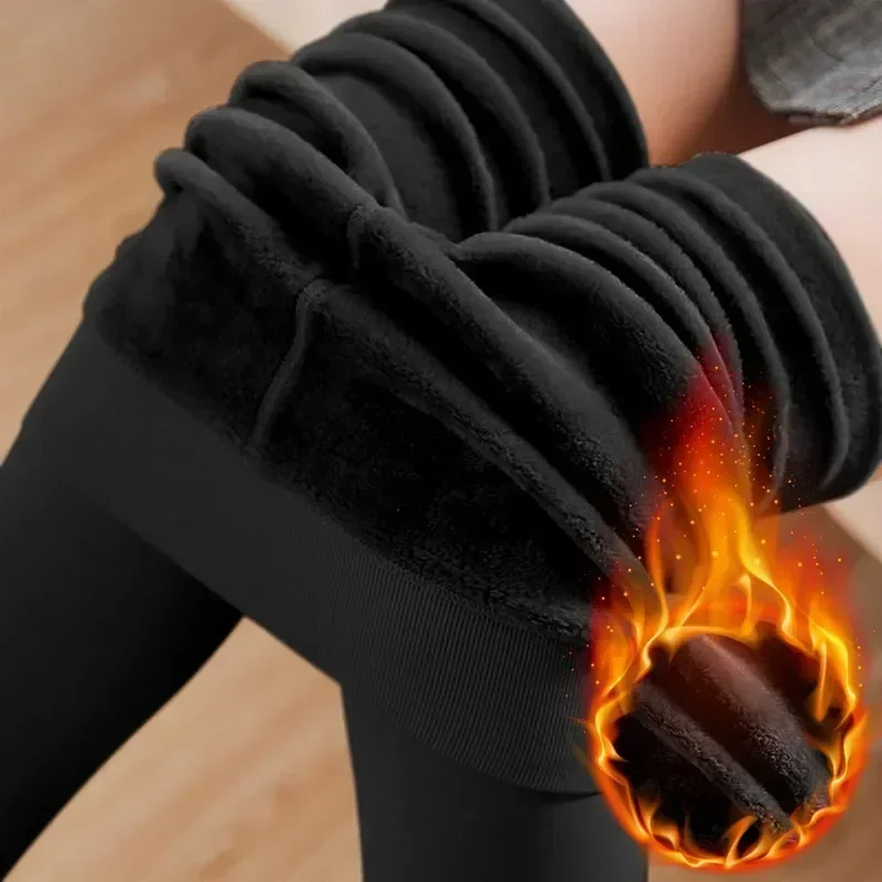 

Warm Plus Winter Insulated Thermal Elastic Women Pantyhose 2022 Velvet Slim Tights Leggings Fleece Pants