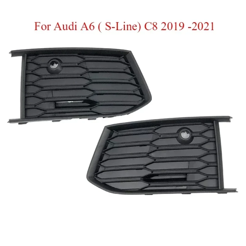

Auto Left Right Side Front Lower Bumper Fog Light Grille Grill Cover Frame Trim For Audi A6 S-Line C8 2019 2020 2021 Car Styling