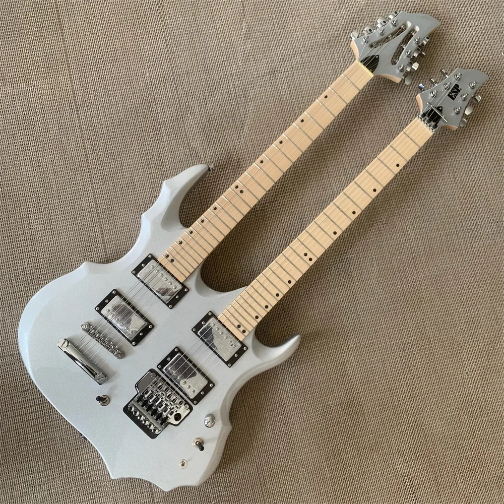 

New standard Custom.electric guitar.12 6 strings double neck white color gitaar.support customization guitarra guitars