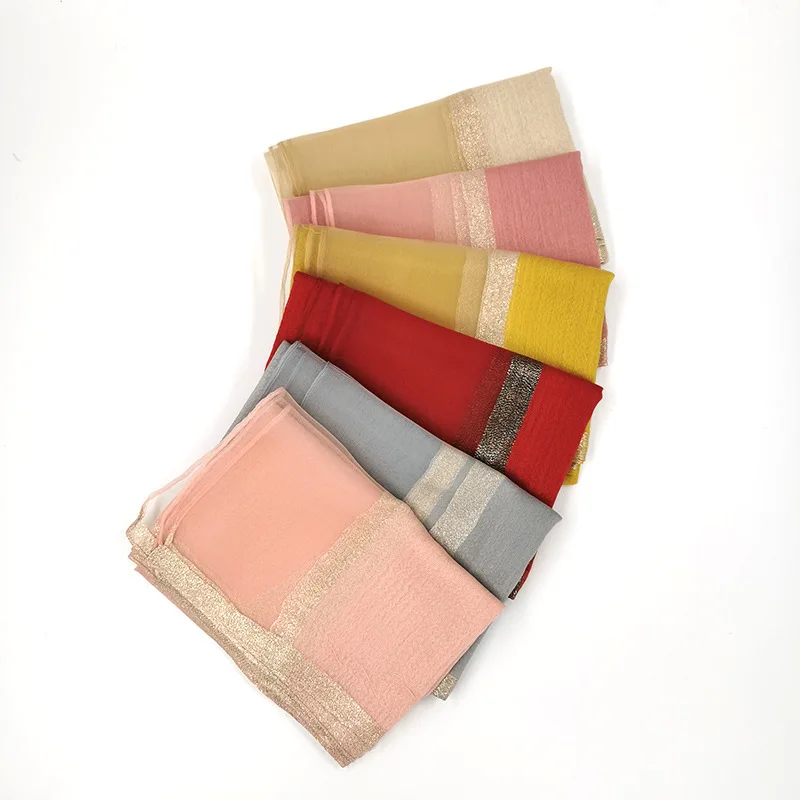 AliExpress Cross-Border Thin Silk Wool Artificial Silk Golden Edge Monochrome Women's Long Scarf Closed Toe Scarf Wholesale
AliExpress Cross-Border Thin Silk Wool Artificial Silk Golden Edge Monochrome Women's Long Scarf Closed Toe Scarf Wholesale