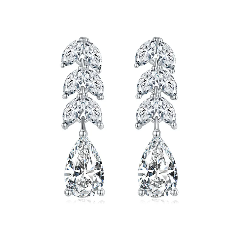 BOEYCJR 925 Silver D Color Marquise Pear Moissanite 5x8mm total 3.2ct VVS Fine Jewelry Drop Earrings For Women Gift
BOEYCJR 925 Silver D Color Marquise Pear Moissanite 5x8mm total 3.2ct VVS Fine Jewelry Drop Earrings For Women Gift
