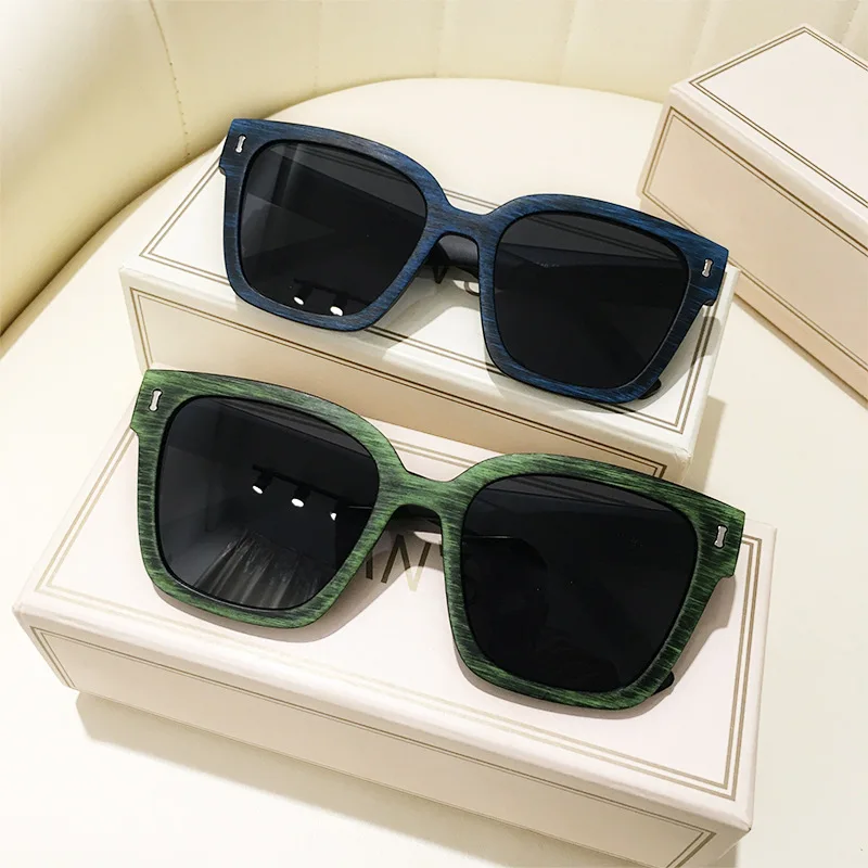 

Retro Bamboo Wood Grain Polarized Sunglasses Women Driving Square Style Sun Glasses Male Goggle UV400 Men Eyewear