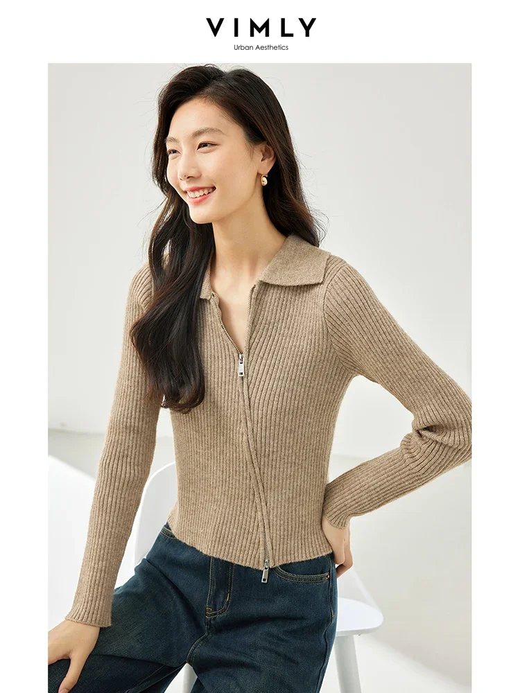 Vimly Irregular Zipper Lapel Fitted Cardigans for Women Fashion 2023 Knitted Sweater Long Sleeve Top Autumn Winter Clothes 72708
Vimly Irregular Zipper Lapel Fitted Cardigans for Women Fashion 2023 Knitted Sweater Long Sleeve Top Autumn Winter Clothes 72708