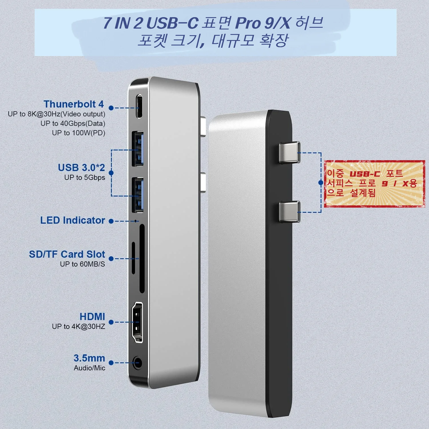 USB C для Surface Pro 9x7 в 2, алюминиевая фотовспышка (4K + USB C порт для передачи данных + 2 USB 3,0 + SD TF кардридер + 3,5 мм аудио), USB-кабель G
USB C для Surface Pro 9x7 в 2, алюминиевая фотовспышка (4K + USB C порт для передачи данных + 2 USB 3,0 + SD TF кардридер + 3,5 мм аудио), USB-кабель G