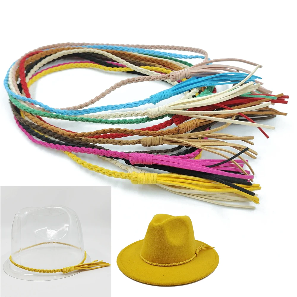 

New Color Belt Hat Accessories Fedora Top Hat for Women Men's Jazz Hat Straw Hat Accessories Wool Felt Hat Weaving Accessories