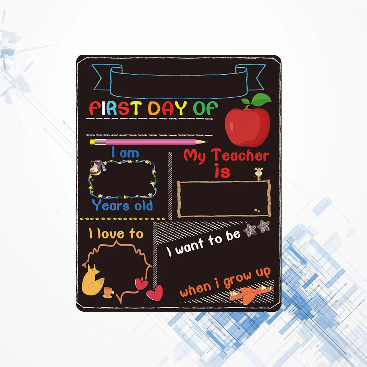 

First Day of School Board My First Day of School Chalkboard Reusable First Day of School Sign Double- Sided Milestone Photo