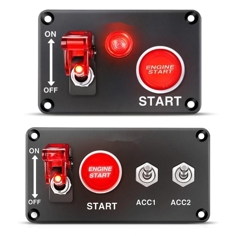 

High Quality 12V 40A Car Ignition Toggle Panel with Rockers Stop Engine Button Convenient Reliable for Dropship